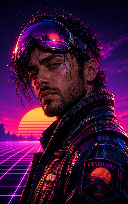 Synthwave Pilot generated with PictureAI