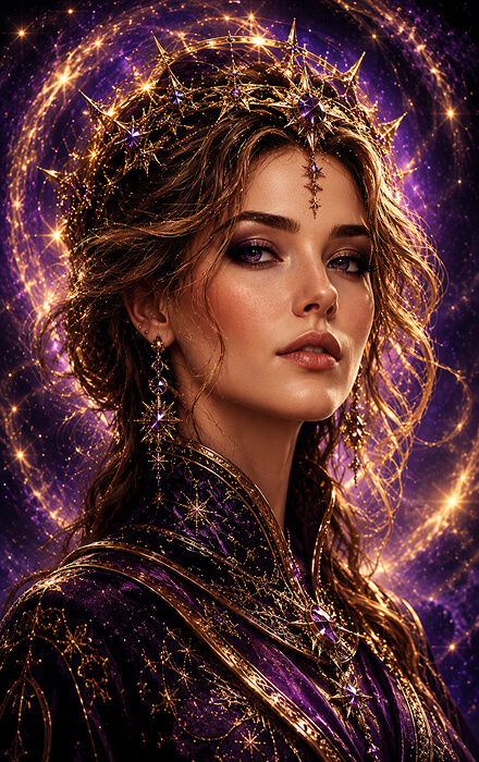 Galaxy Sorceress generated with PictureAI